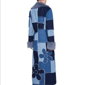 dELiA*s Blue Patchwork Denim Trench with Faux Fur Trim